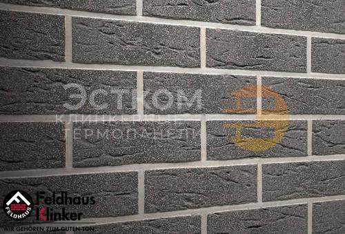 Фото — Фасадная и интерьерная клинкерная плитка Feldhaus Classic R735 anthracit mana