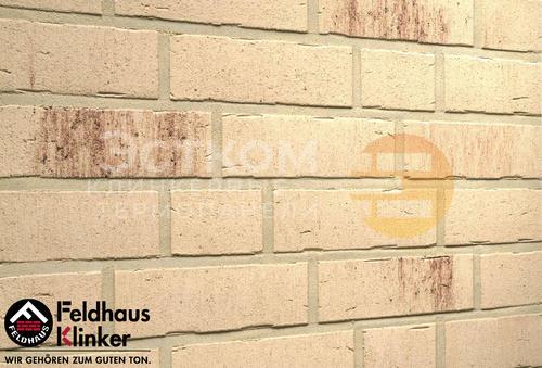 Фото — Фасадная и интерьерная клинкерная плитка Feldhaus Vascu R742 crema petino